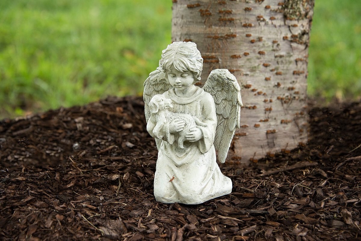 CandF Cherub and Dog Remembrance Figurine