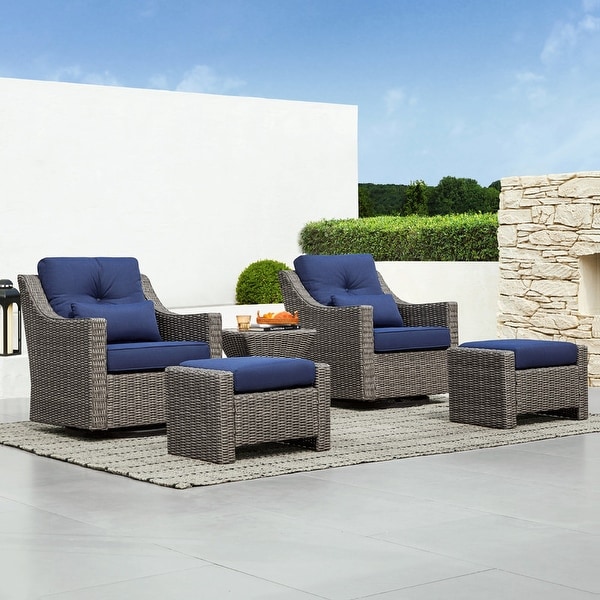 Murphy Outdoor Wicker Patio Furniture Swivel Glider Chair