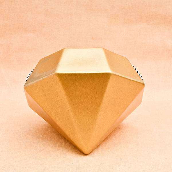 9.8 inch (25 cm) SML-015 Diamond Hanging Fiberglass Planter (Golden Color)