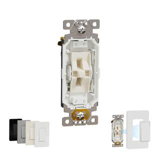 Square D X Series 15 Amp 4-Way Switch Module Rocker Back Wire Light Switch White (Requires Rocker Plate) SQR14141XX