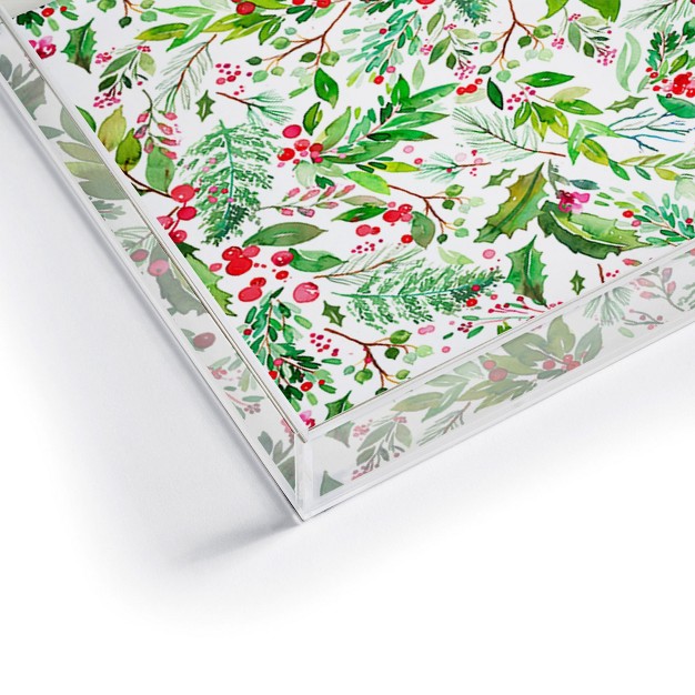 Ninola Design Christmas Nature Botanical Acrylic Tray deny Designs