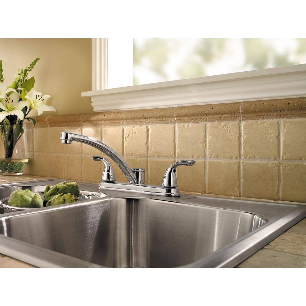 Pfister Delton 2-Handle Standard Kitchen Faucet in Polished Chrome LF-035-3THC