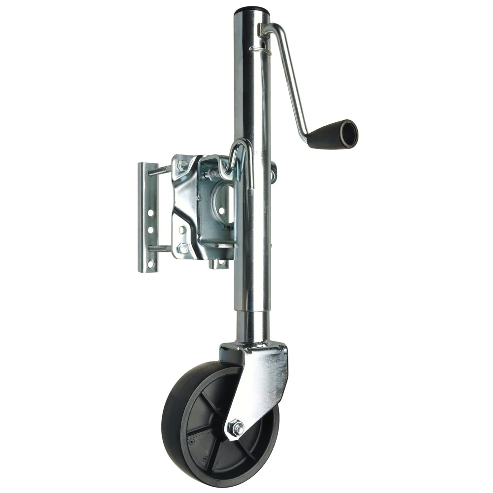 Trailer Jack,1,000lb Cap Swivel Mount Side Wind 6 Caster