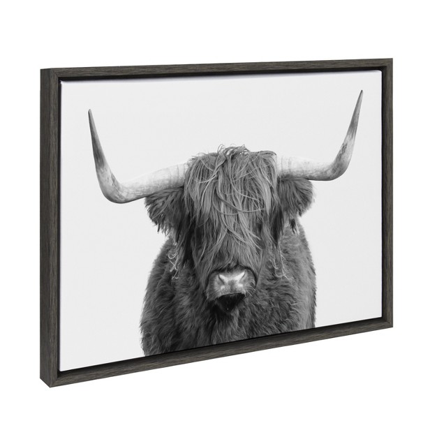 Kate And Laurel Sylvie Highland Cow Portrait Framed Canvas By Amy Peterson Art Studio