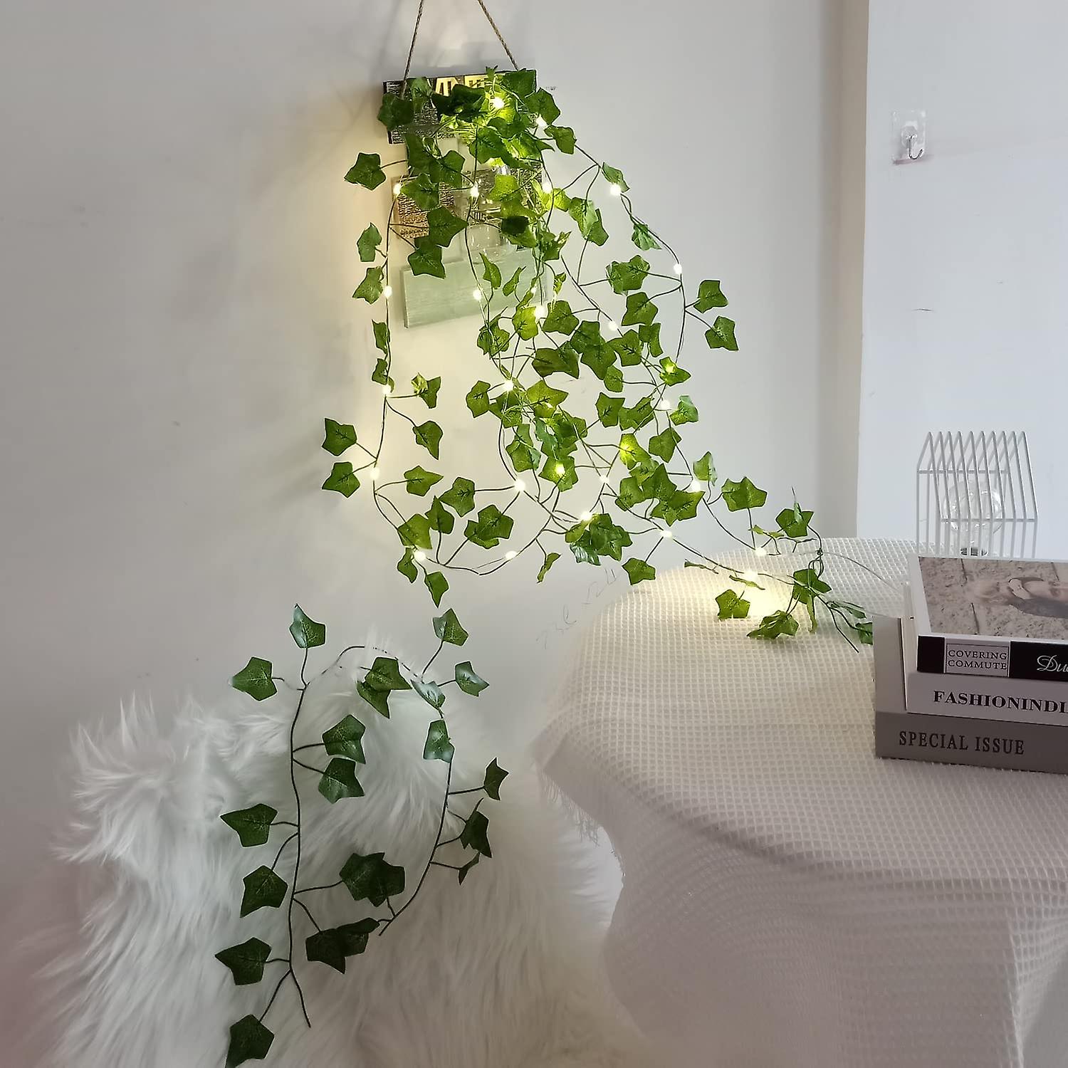 Vine String Lights， [1 Pack] Ivy Decor String Lights， Maple Leaf Garland Wreath Hanging Lamp With 20 Led， Fairy Night Lights For Home， Room， Bedroom，