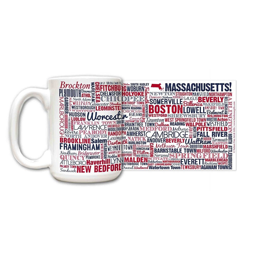 Nelson Fine Art  Massachusetts State Mug 15oz