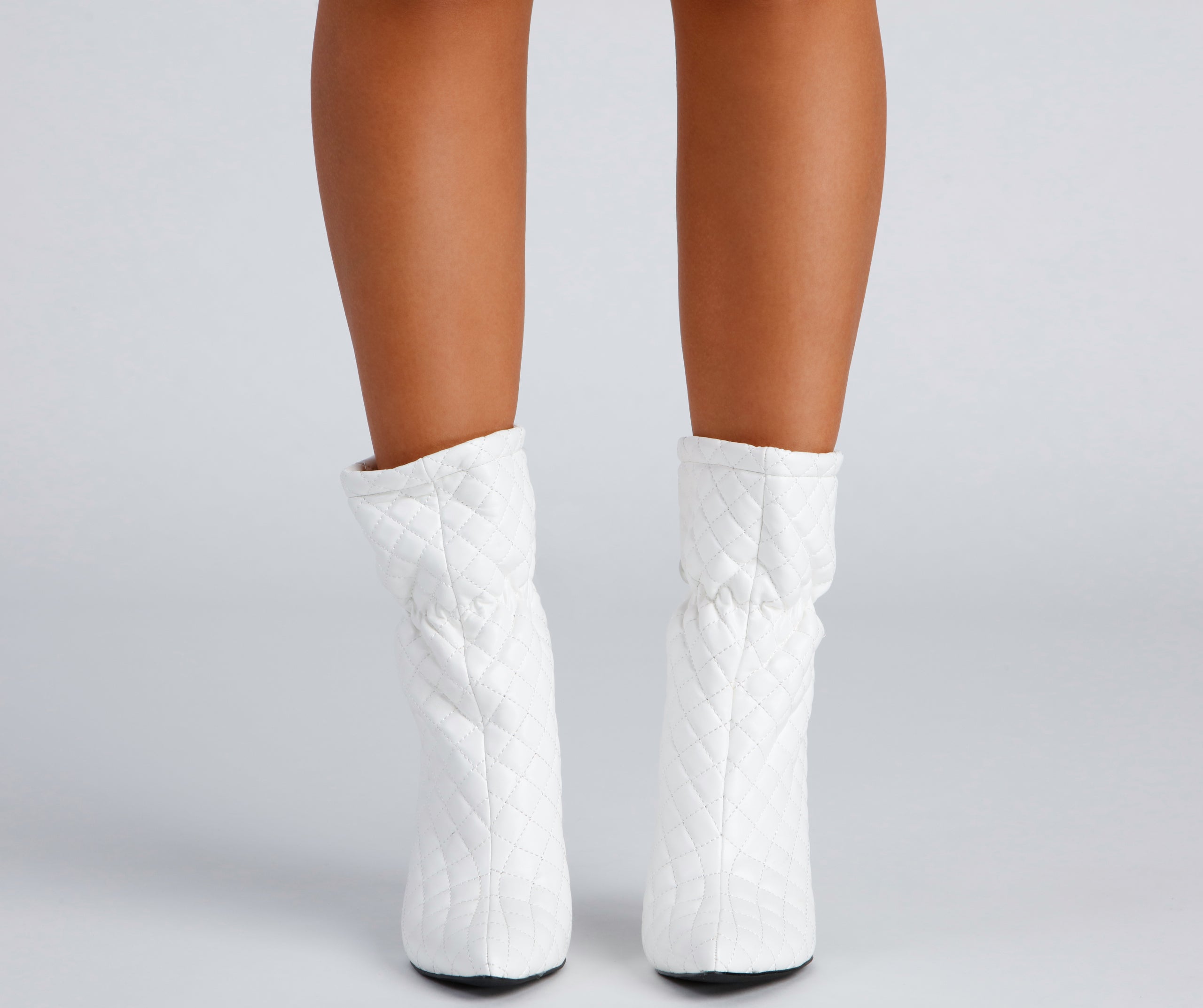 Fashion Puff Quilted Stiletto Booties