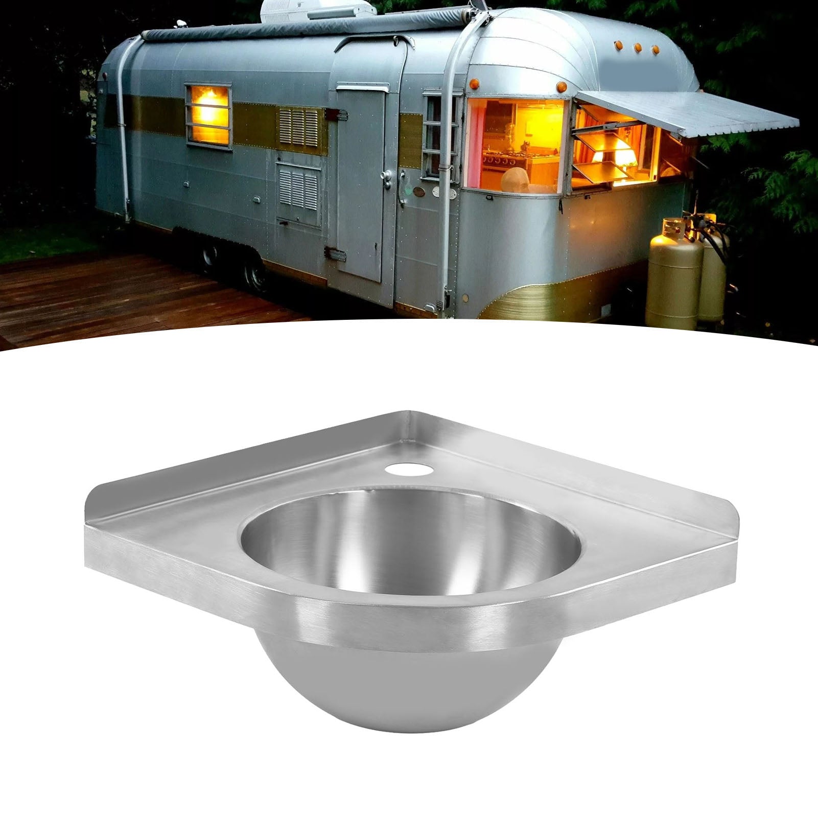 Hand?Wash Sink,  304 Stainless Steel ?Basin?Sink Easy To Clean Large Capacity  For RV