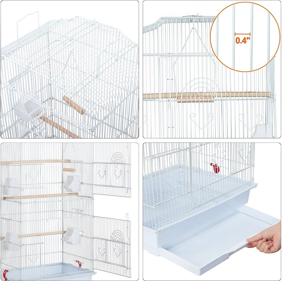 Yaheetech 64-in Open Top Metal Parrot Cage with Detachable Rolling Stand