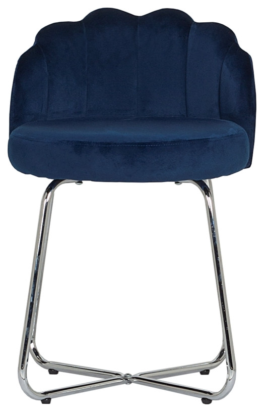 Hillsdale Furniture Catalina Metal Vanity Stool in Dark Blue Fabric   Contemporary   Vanity Stools And Benches   by Homesquare  Houzz