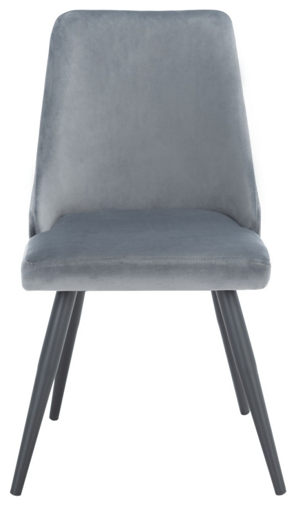 Karen Upholstered Dining Chair set of 2 Slate Grey / Black   Midcentury   Dining Chairs   by Peachtree Fine Furniture  Houzz