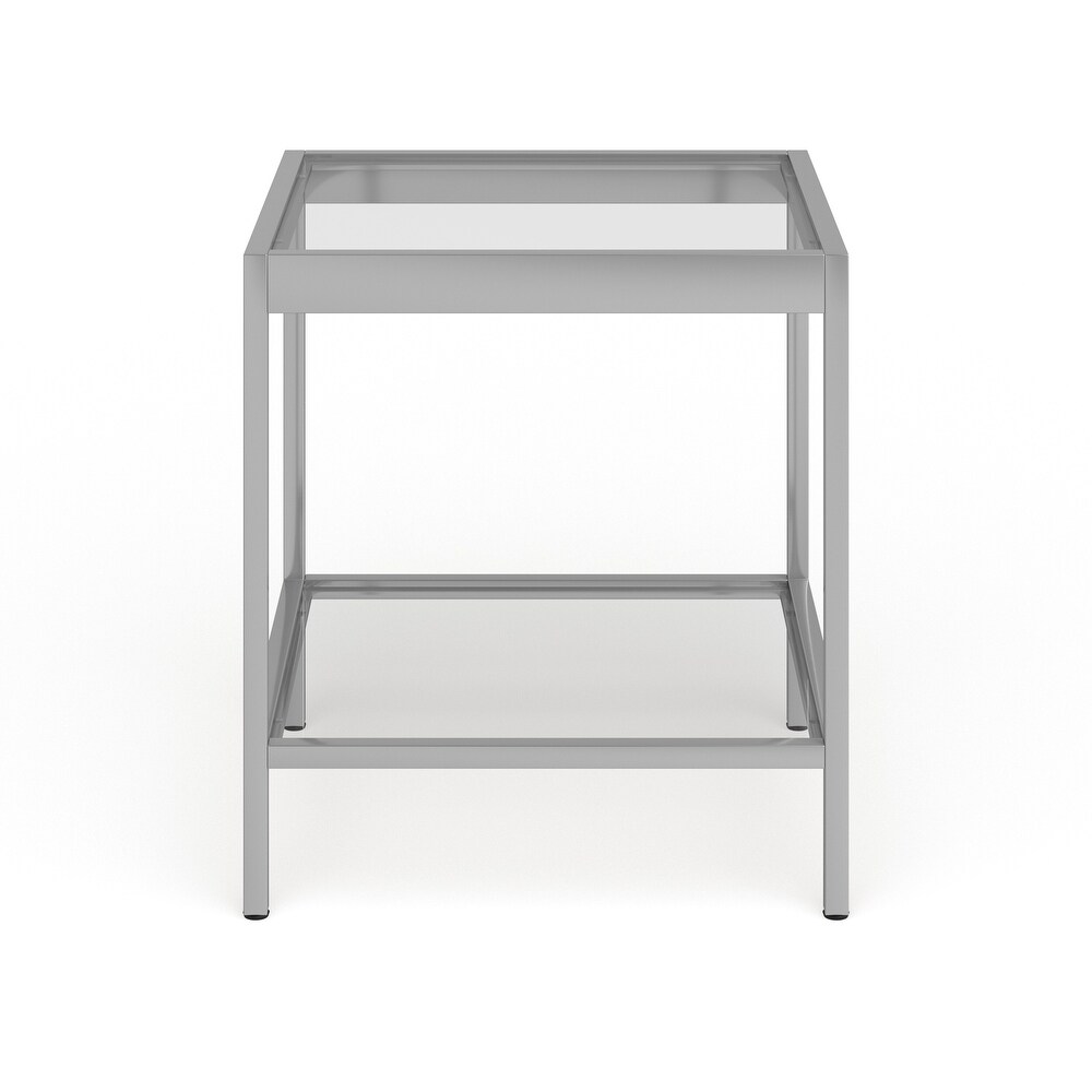 Alexis Modern Metal and Glass Square Side Table