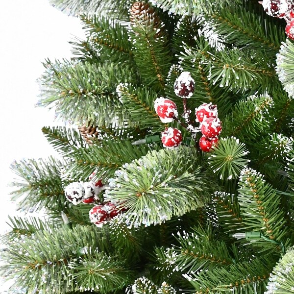 Puleo International 9' Prelit Snowy Norway Spruce Adorned Artificial Tree