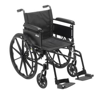 Drive Medical Cruiser X4 Lightweight Dual Axle Wheelchair with Adjustable Detachable Arms Full Arms and Swing Away Footrests cx418adfa-sf