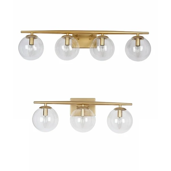 Modern Gold 4/ 3-light Bathroom Vanity Lights Glass Globe Wall Sconces