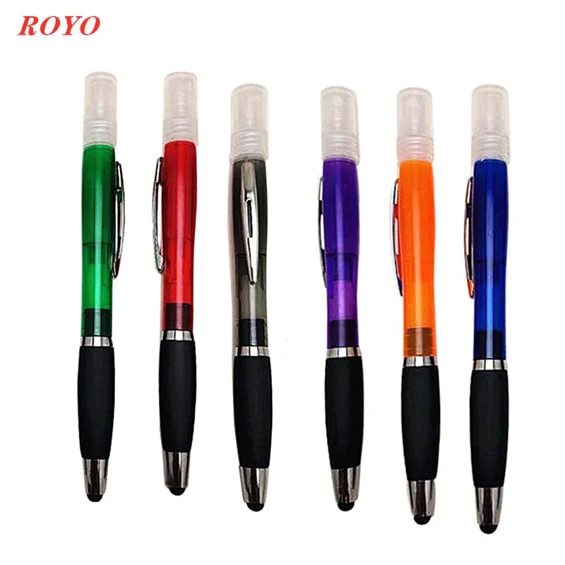 New Promotional Spray Disinfection Ballpoint Pen Touch Stylus Sprayer Perfume Bottle Pen Liquid Hand Soap Mosquito Repellent Pen