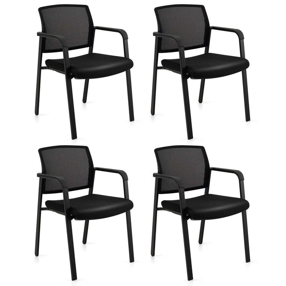 Costway Conference Chairs Set of 4 Stackable Office Guest Mesh Chairs   See Details