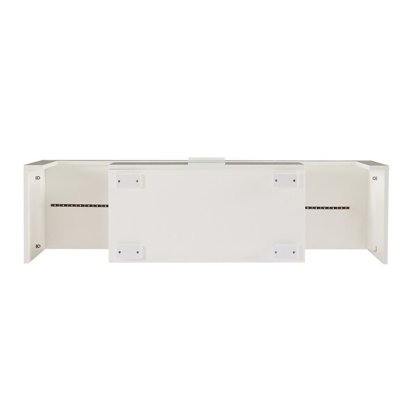 White Morden TV Stand with LED Lights， High Glossy Front TV Cabinet，Can be Assembled in Lounge Room， Living Room