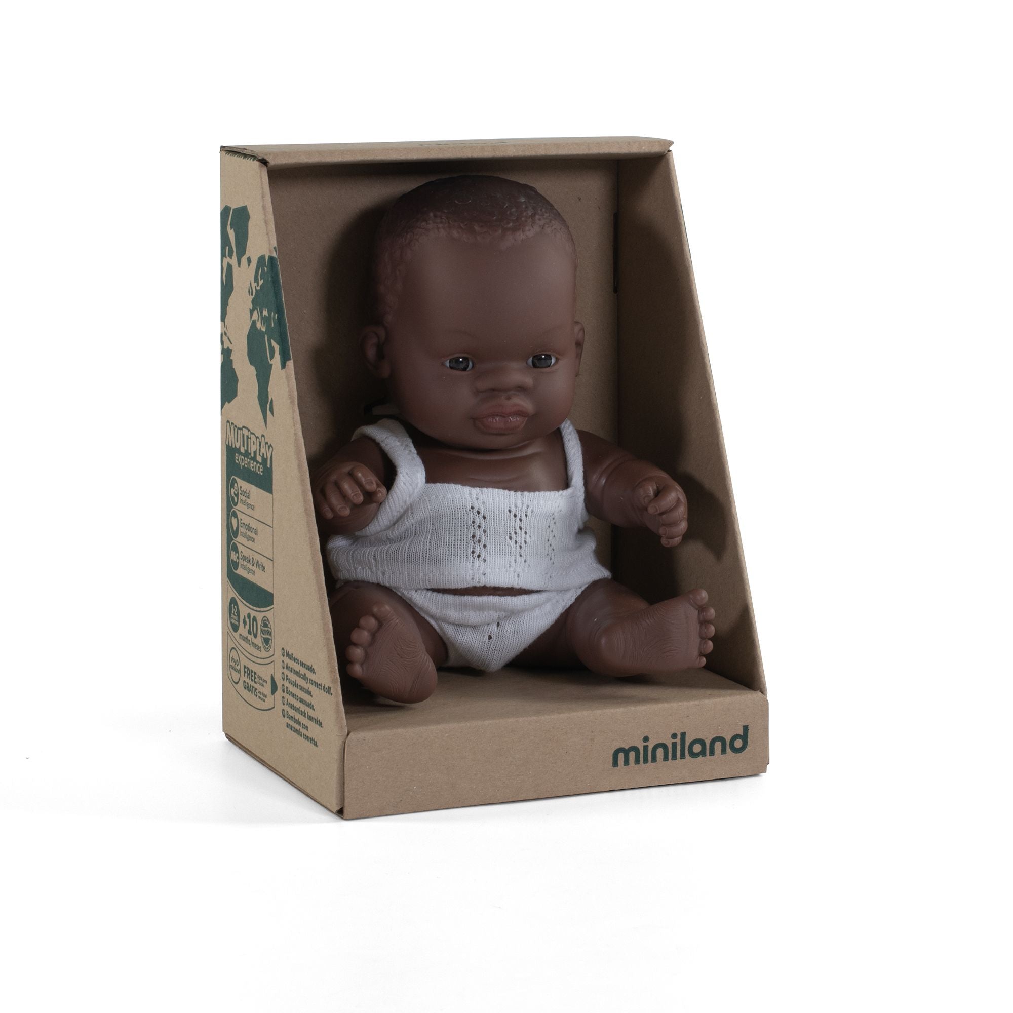 Newborn Baby Doll African Boy 8 1/4