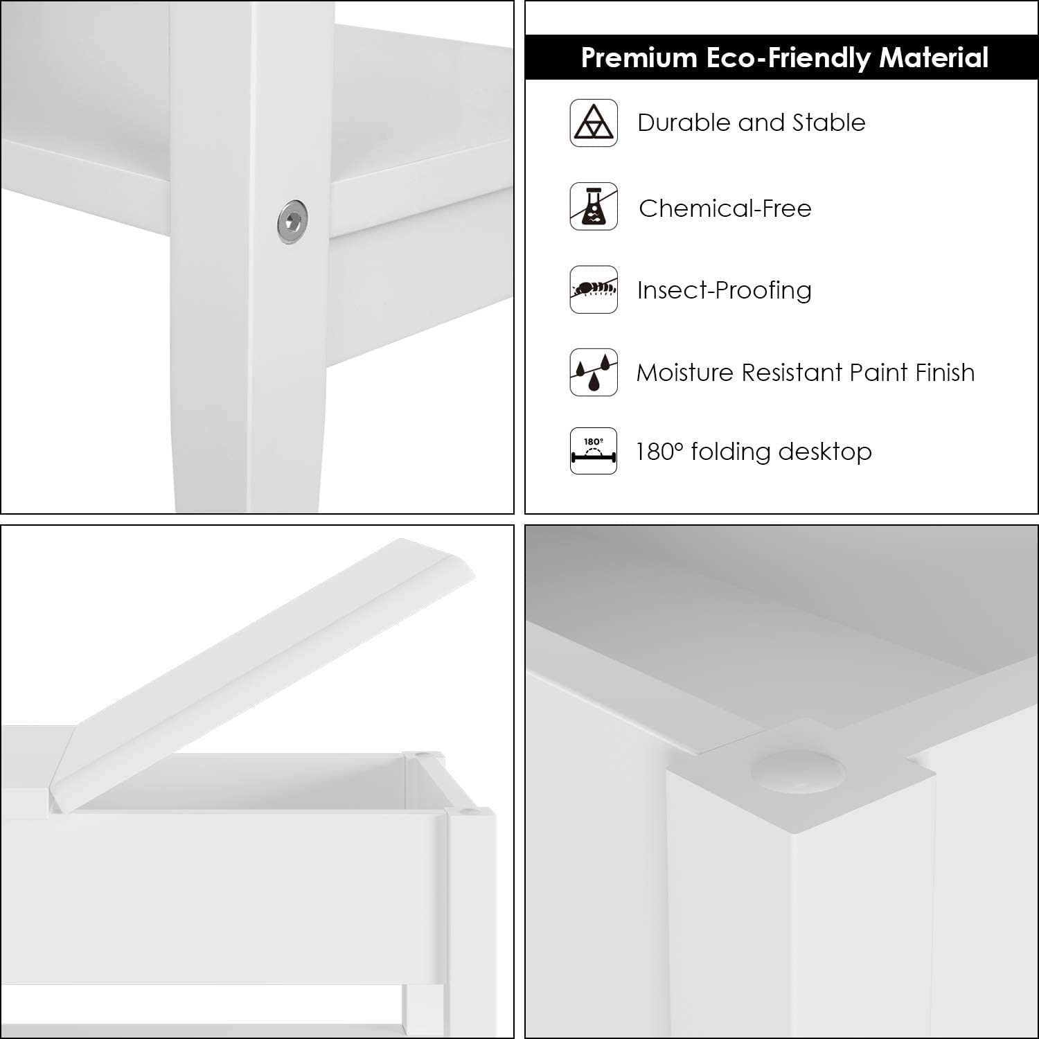 Narrow End Table Side Table With Storage,  Flip Top Sofa Table Bedside Table, 2 Packs