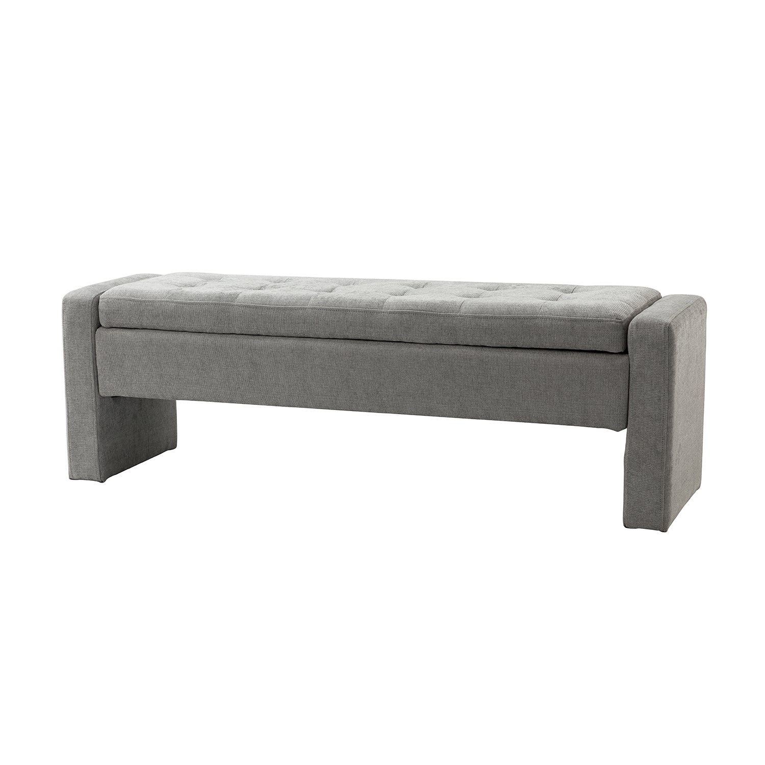 ARTFUL LIVING DESIGN Storage Entryway Bench, Upholstered Bench for Bedroom Living Room, Grey