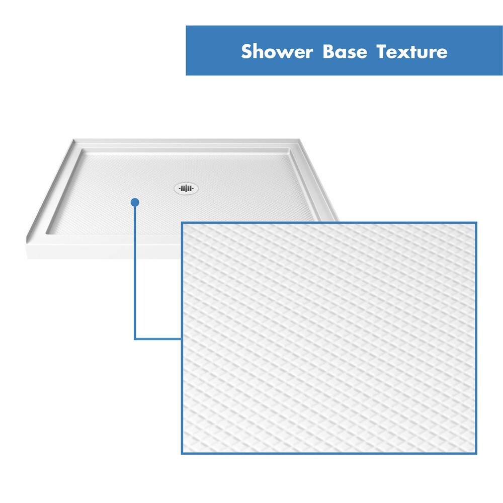 DreamLine Aqua Fold 32 in. D x 32 in. W x 74 3/4 in. H Bi Fold Shower Door and Shower Base Kit   32\