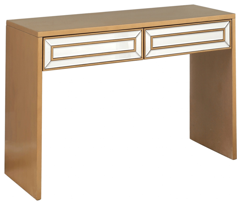 Antiqued Gold Finish Console Table   Contemporary   Console Tables   by HomeRoots  Houzz