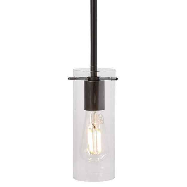 Hamilton Hills 8 x27 x27 New Simple Modern Clear Glass Pendant Light Black Finish