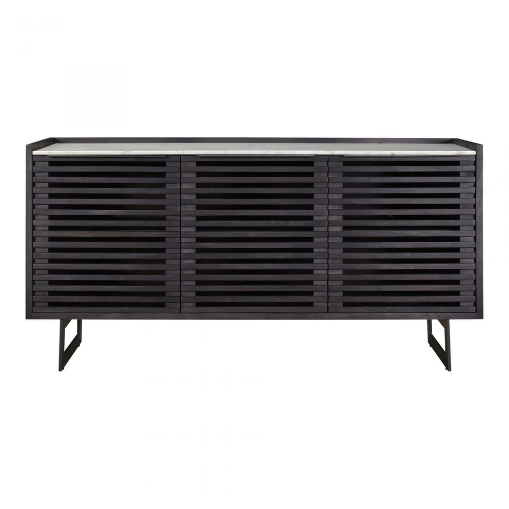 Macari Pia Marble Top Slatted Door Sideboard