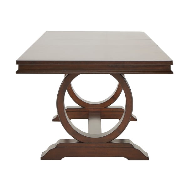 Willa Wood Extendable Trestle Base Dining Table by iNSPIRE Q Classic - Cherry Brown