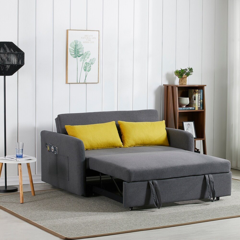 Modern Sofa with Pull Out Sleeper Bed Adjustable Backrest for Living Room