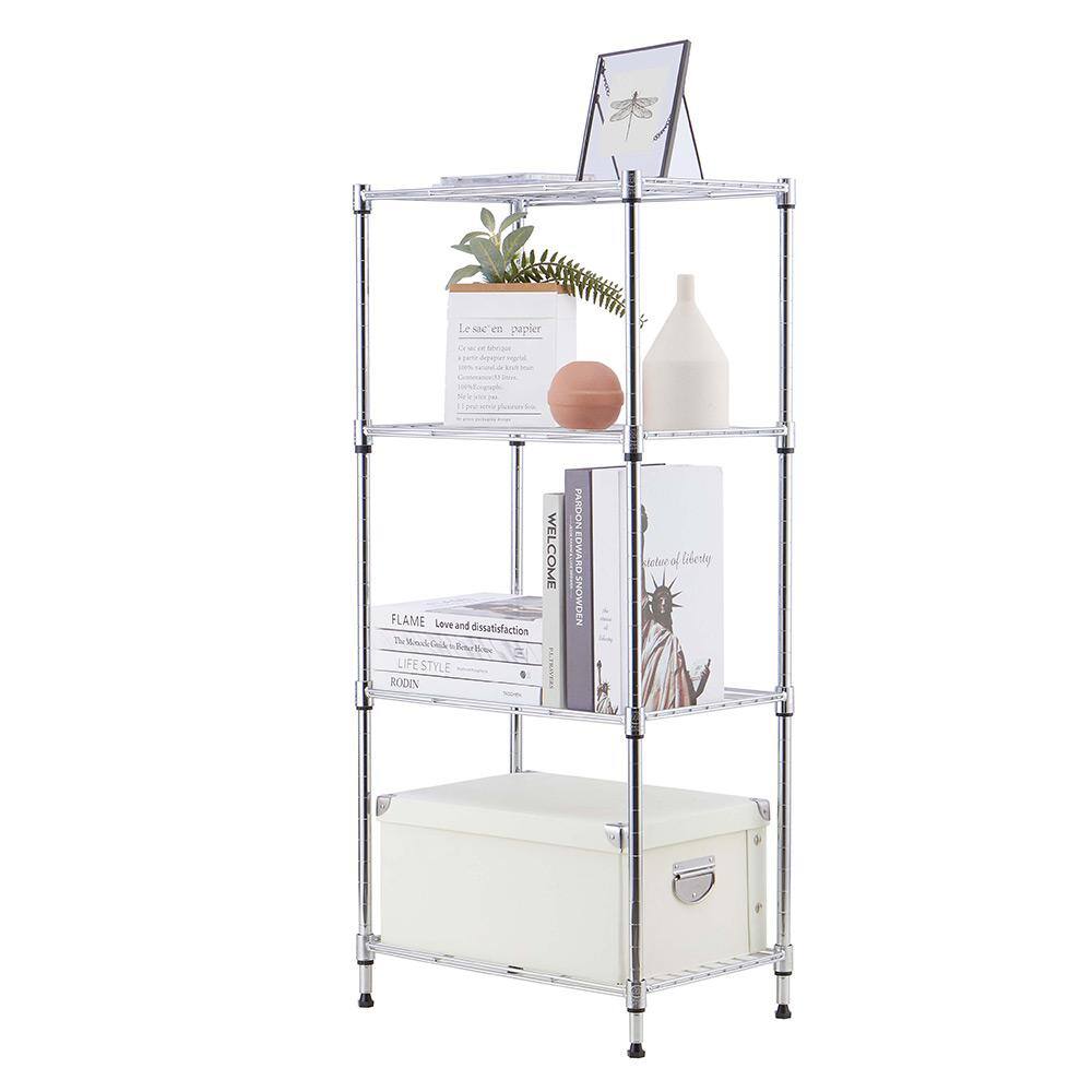 mzg 4-Tier Chorme Wire Shelving Unit (12 in. D x 18 in. W x 39 in. H) E304598OH401LB