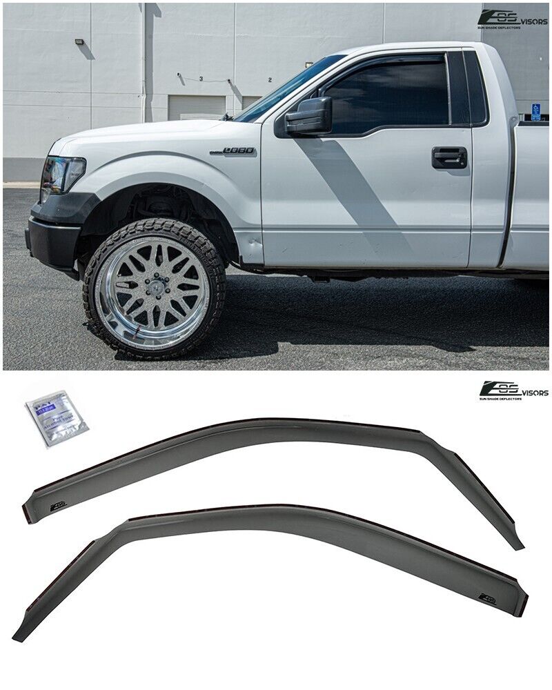 Extreme Online Store for 2004-2014 Ford F-150 Regular Cab | EOS Visors in-Channel Side Vents Window Deflector Rain Guards