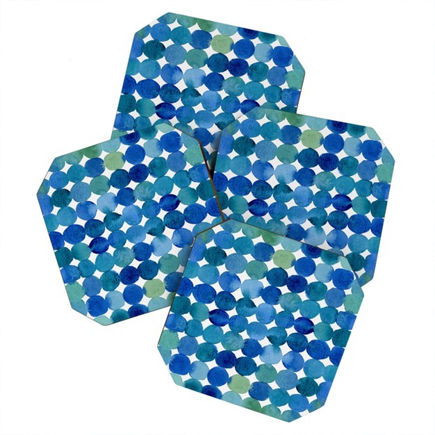 Angela Minca Watercolor Dot Pattern Set Of 4 Coasters Deny Designs