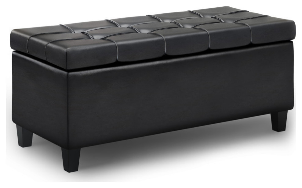 Harrison Lift Top Rectangular Storage Ottoman   Transitional   Footstools And Ottomans   by Simpli Home Ltd.  Houzz