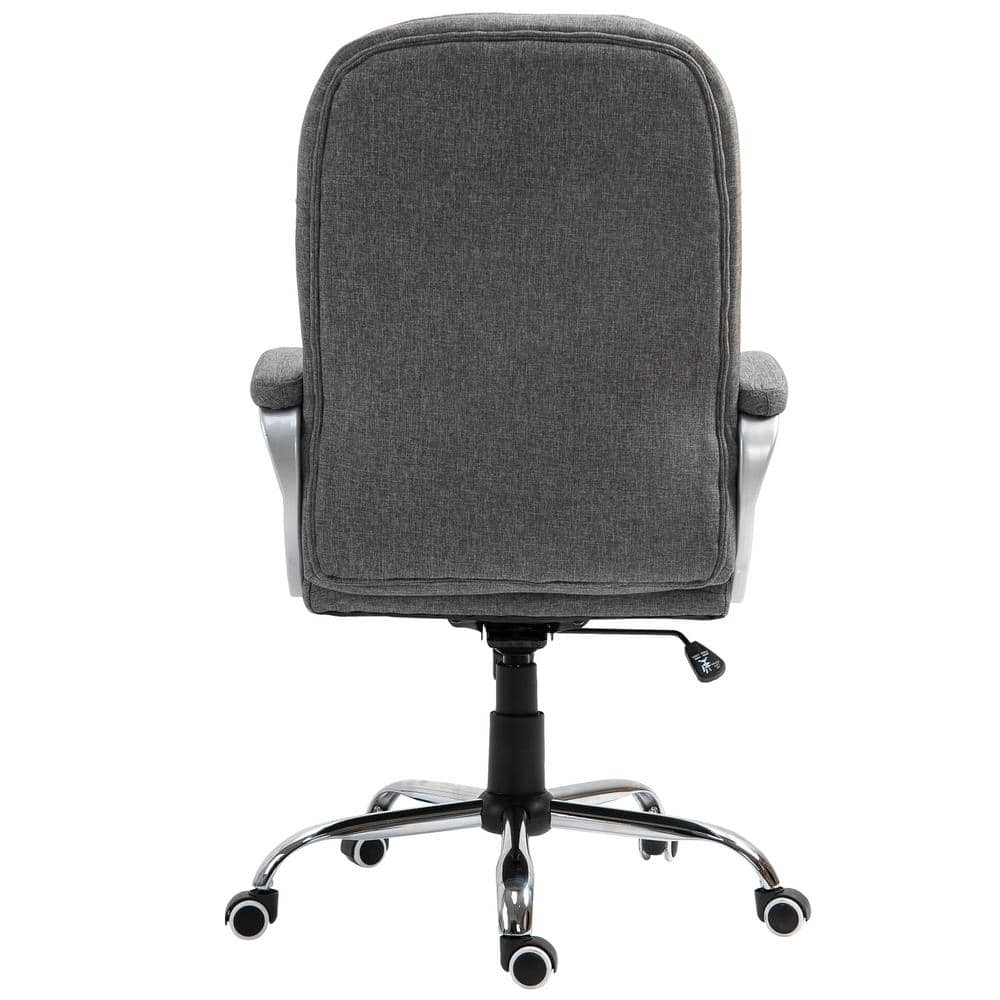 Vinsetto Grey Adjustable Height Ergonomic High Back Home Office Chair with Armrests 921-170V80