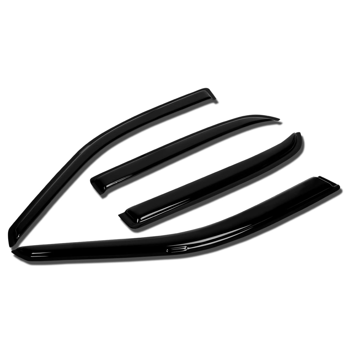 DNA Motoring WVS-T2-0050 For 2002 to 2011 Ford Crown Victoria LWB 4pcs Window Vent Visor Deflector Rain Guard (Dark Smoke) 03 04 05 06 07 08 09 10