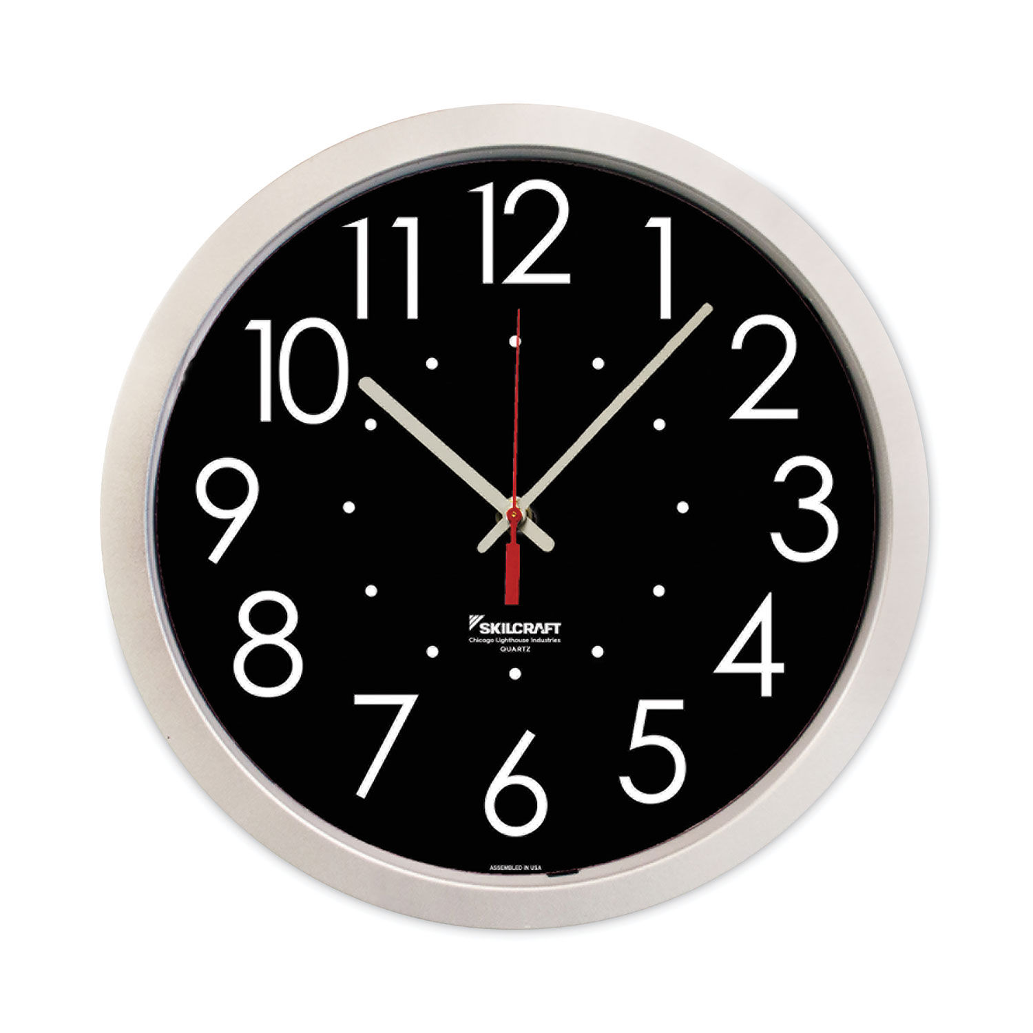 SKILCRAFT High Contrast Quartz Wall Clock by AbilityOneandreg; NSN6986560