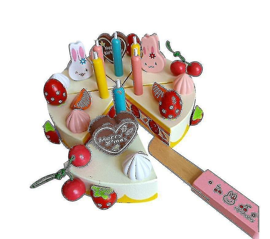 Birthday Party Cake 6 Candles Wooden Play Food Kid's Toy