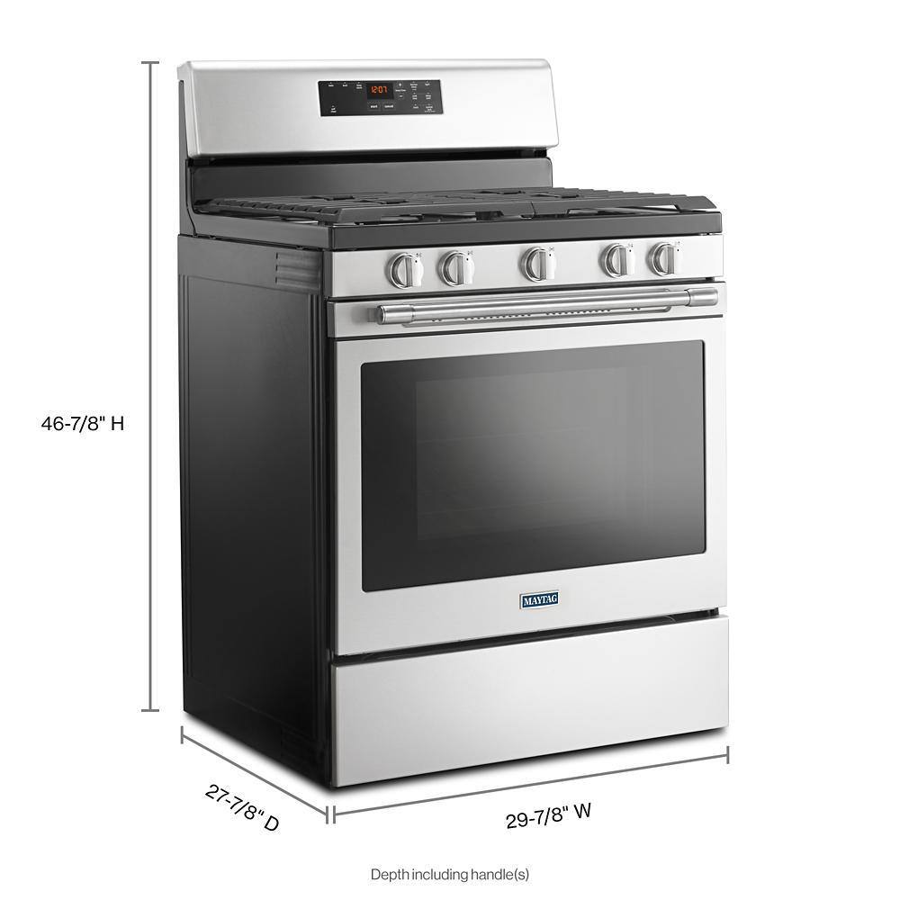 Maytag 5.0 cu. ft. Gas Range with 5th Oval Burner in Fingerprint Resistant Stainless Steel MGR6600FZ