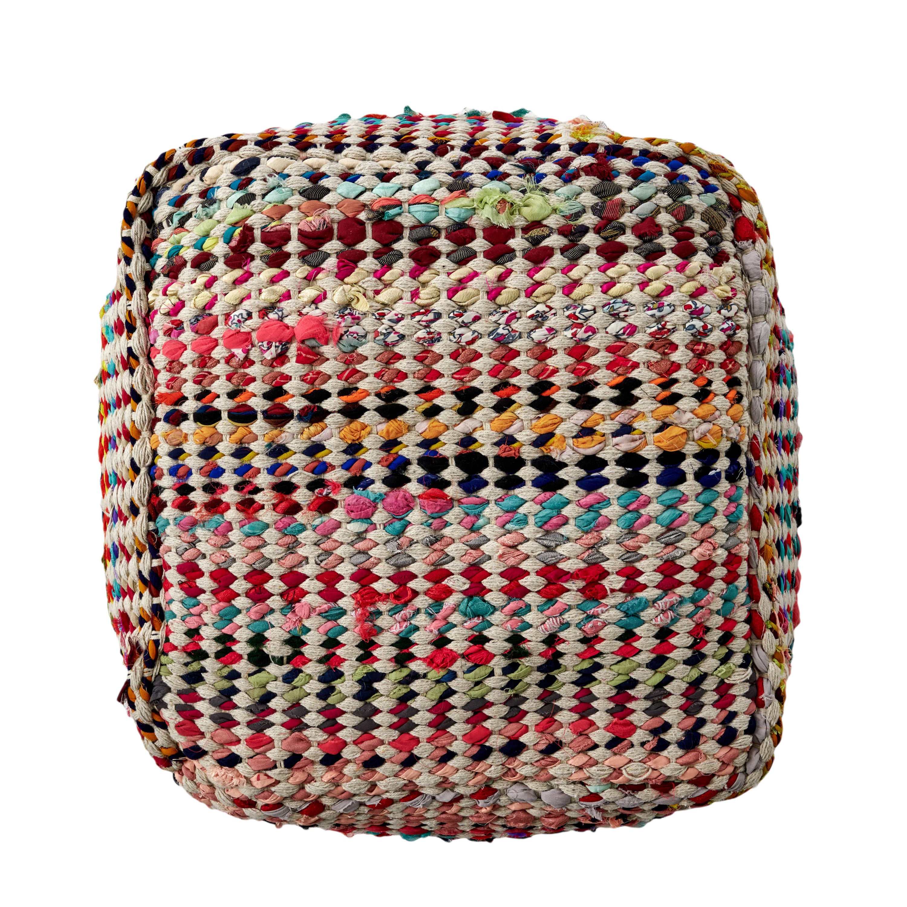 Marcela Handcrafted Boho Fabric Pouf