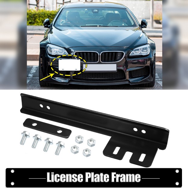 Unique Bargains Aluminum Alloy Universal License Plate Relocator Frame With Screw And Screw Caps