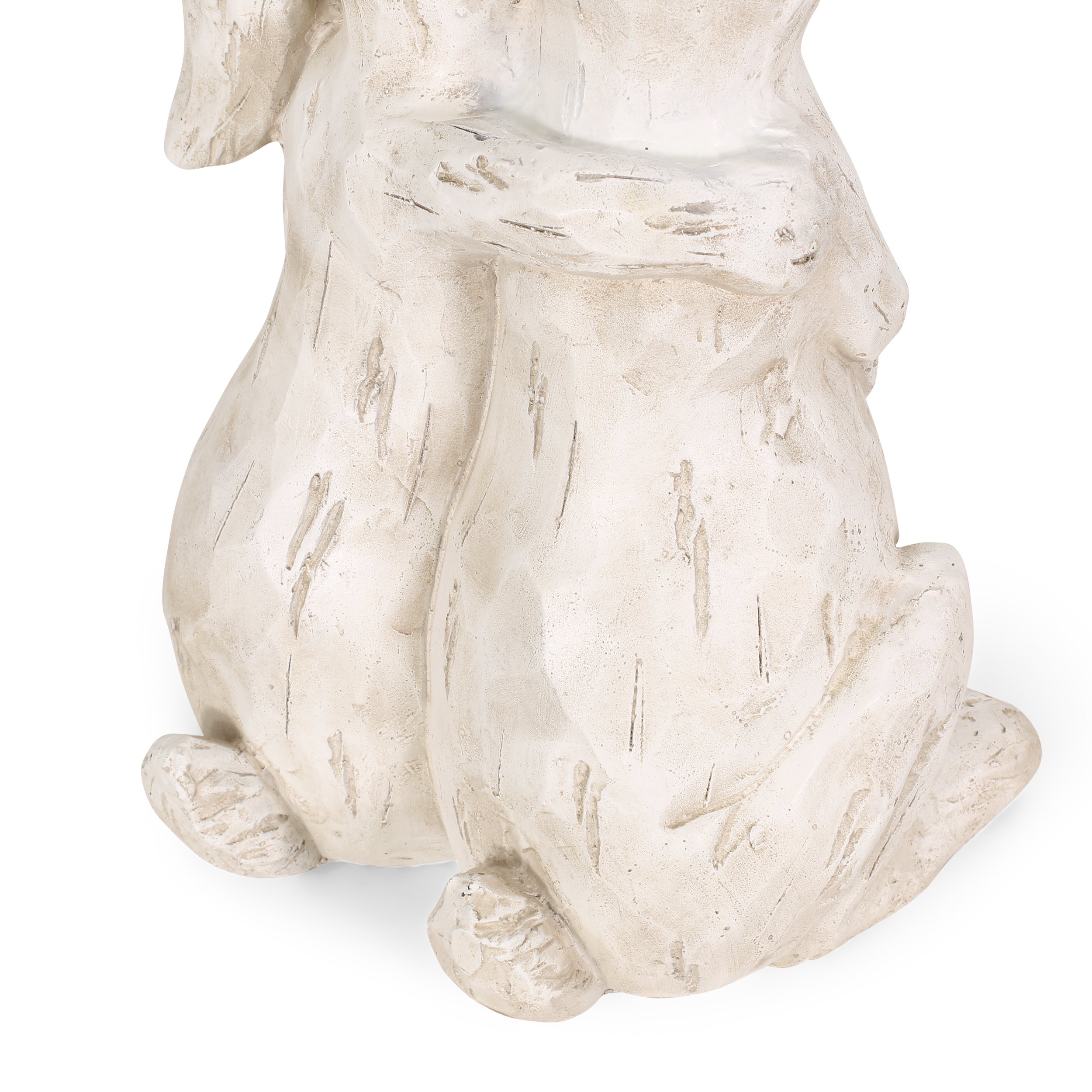 Yantic Outdoor Rabbit Couple Garden Statue, White