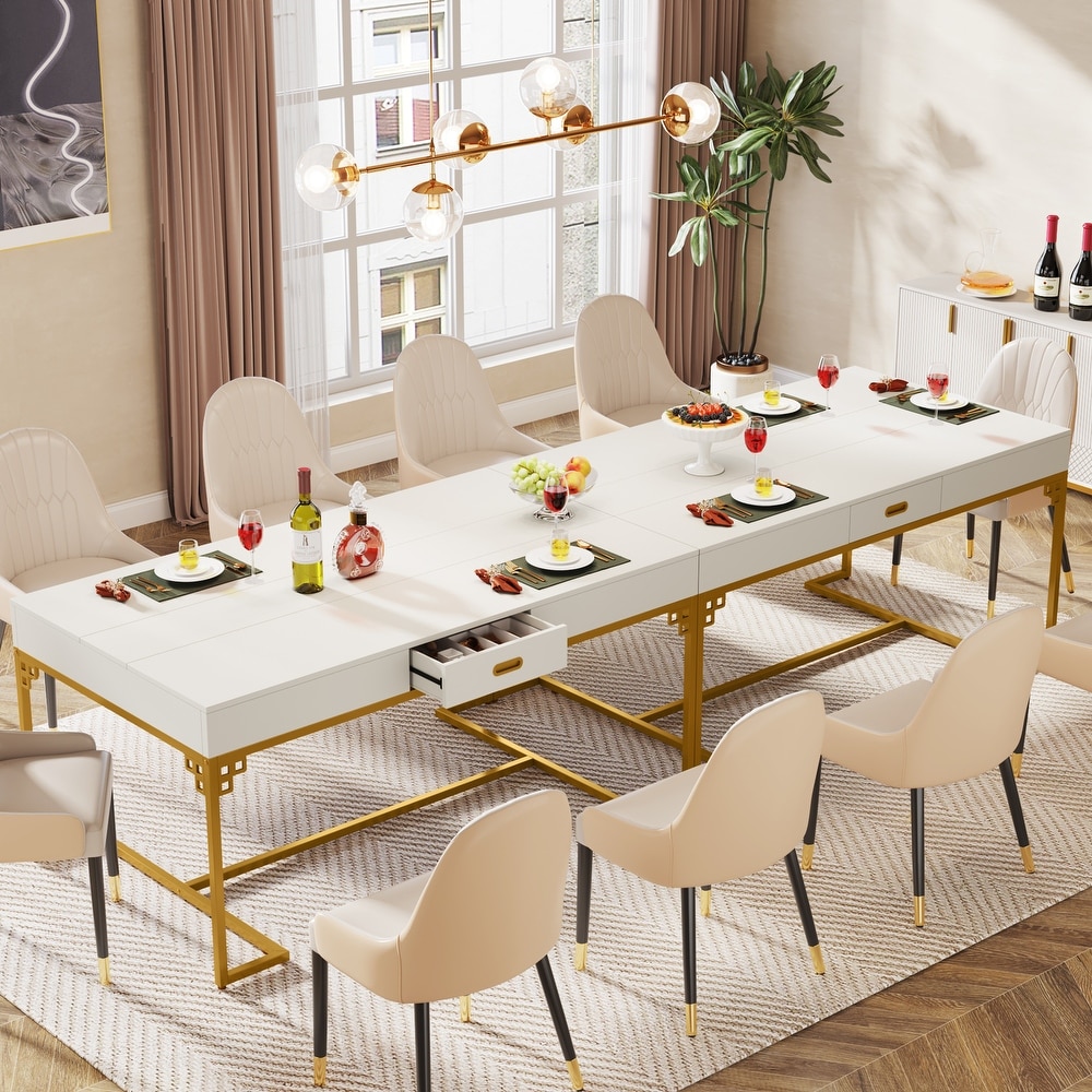 Modern White Dining Table for 4 to 6  63\