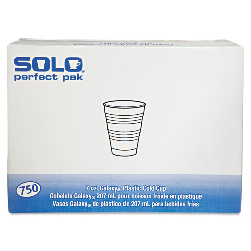 Dart High-Impact Polystyrene Cold Cups， Perfect Pak， 7 oz， Translucent， 750/Carton (Y7PFTPK)