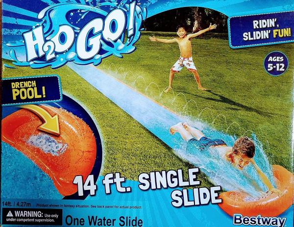 H20 GO Inflatable Single Water Slide 14 Ft