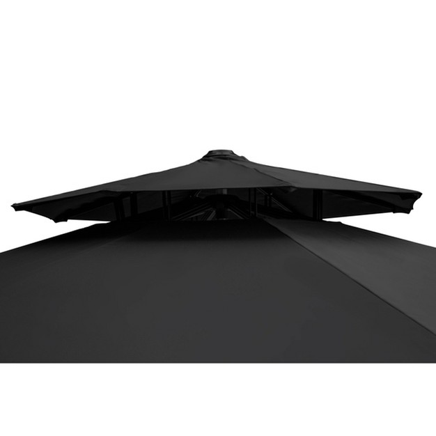 11 5 x27 Double Top Round Cantilever Umbrella Aluminum Offset Uv resistant Polyester Adjustable Crank Crestlive Products