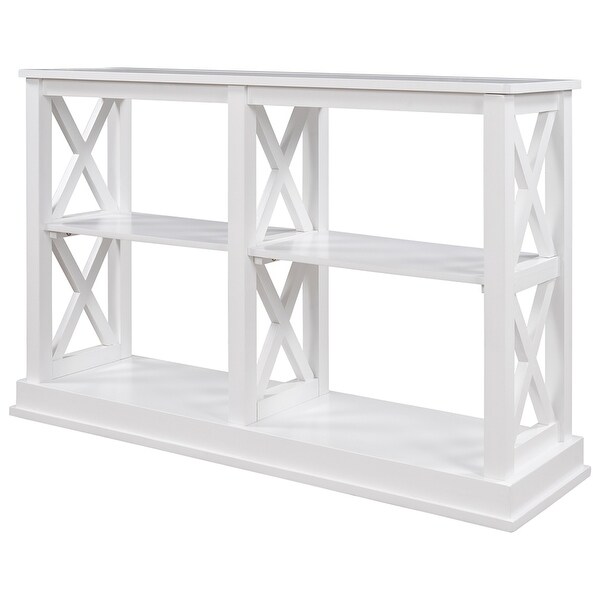 Console Table with 3-Tier Open Storage Spaces and 