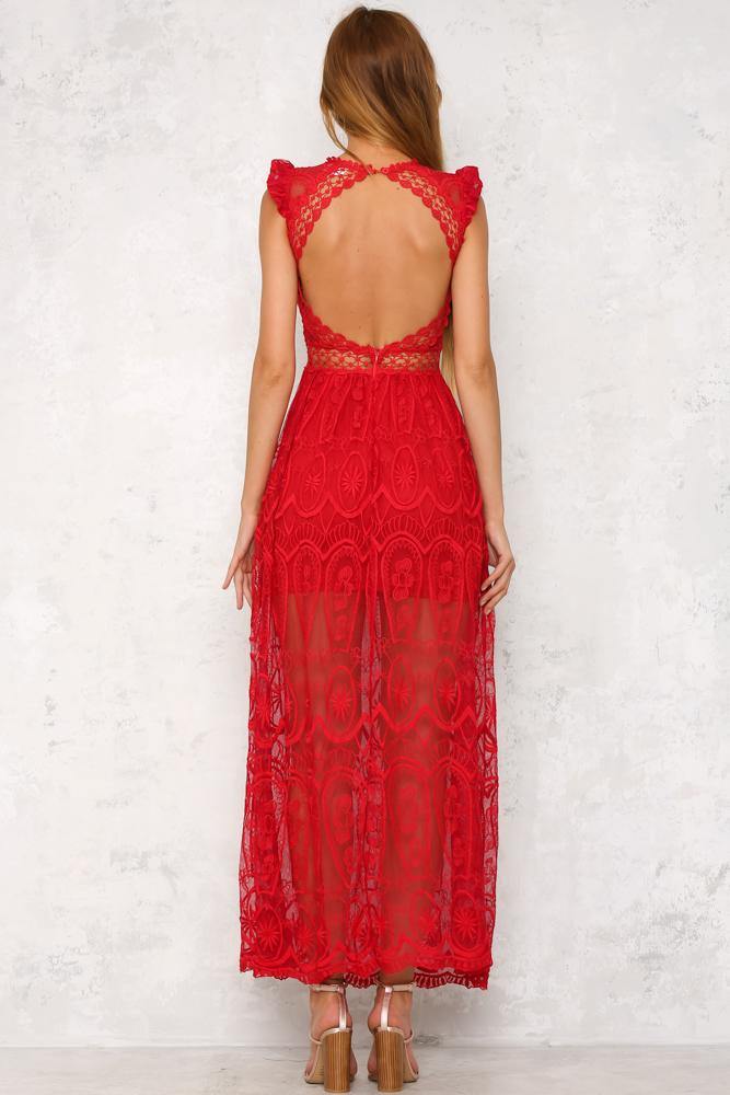 Off To The Races Maxi Dress Red