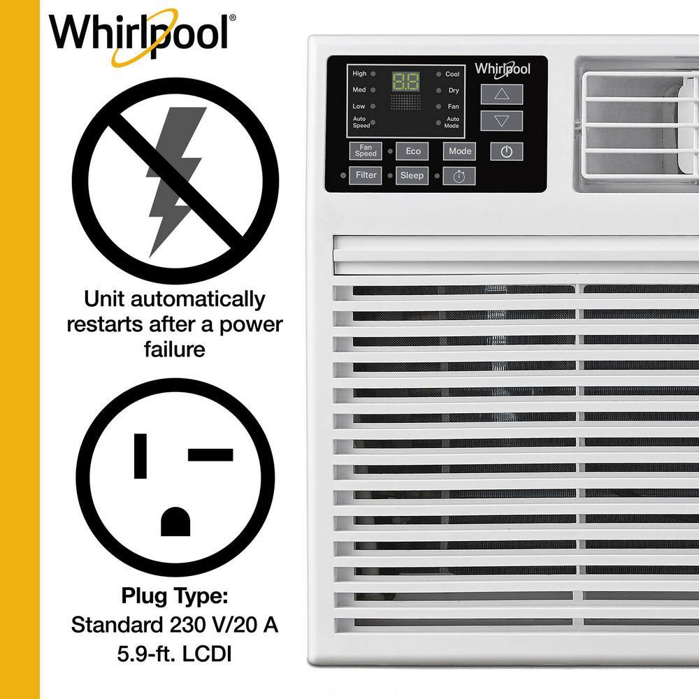 Whirlpool 14000 BTU 230V Through-the-Wall AC and Heater wRemote Control CoolsHeats Rooms up to 700 Sq. ft Digital Display Timer WHAT141-HAW